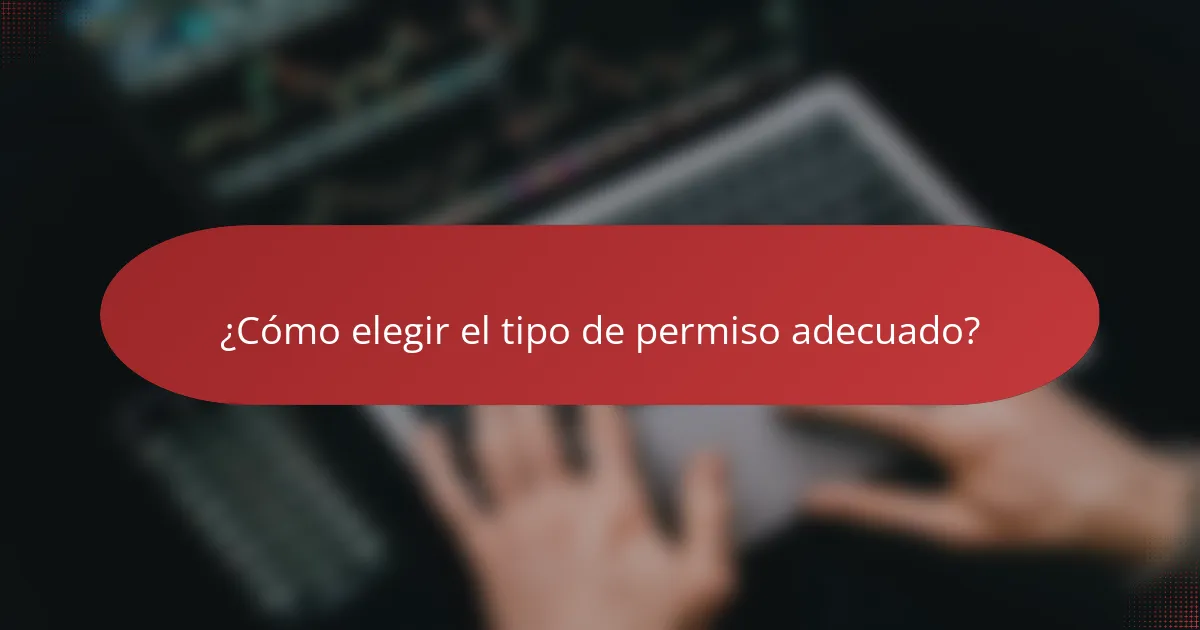 ¿Cómo elegir el tipo de permiso adecuado?