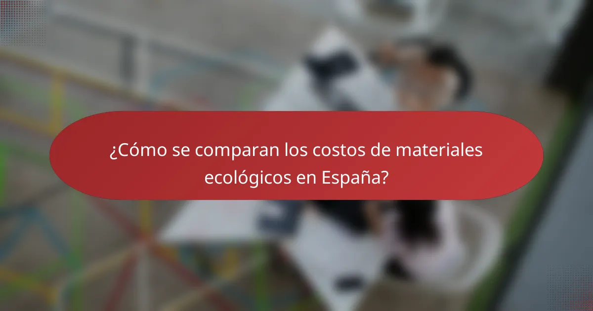 ¿Cómo se comparan los costos de materiales ecológicos en España?