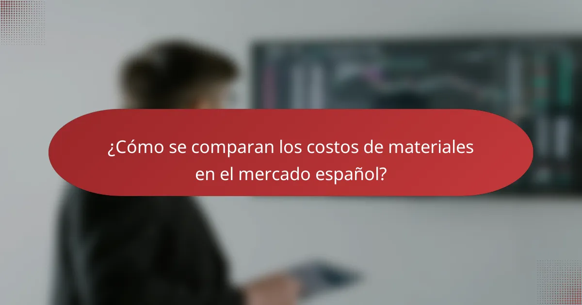 ¿Cómo se comparan los costos de materiales en el mercado español?