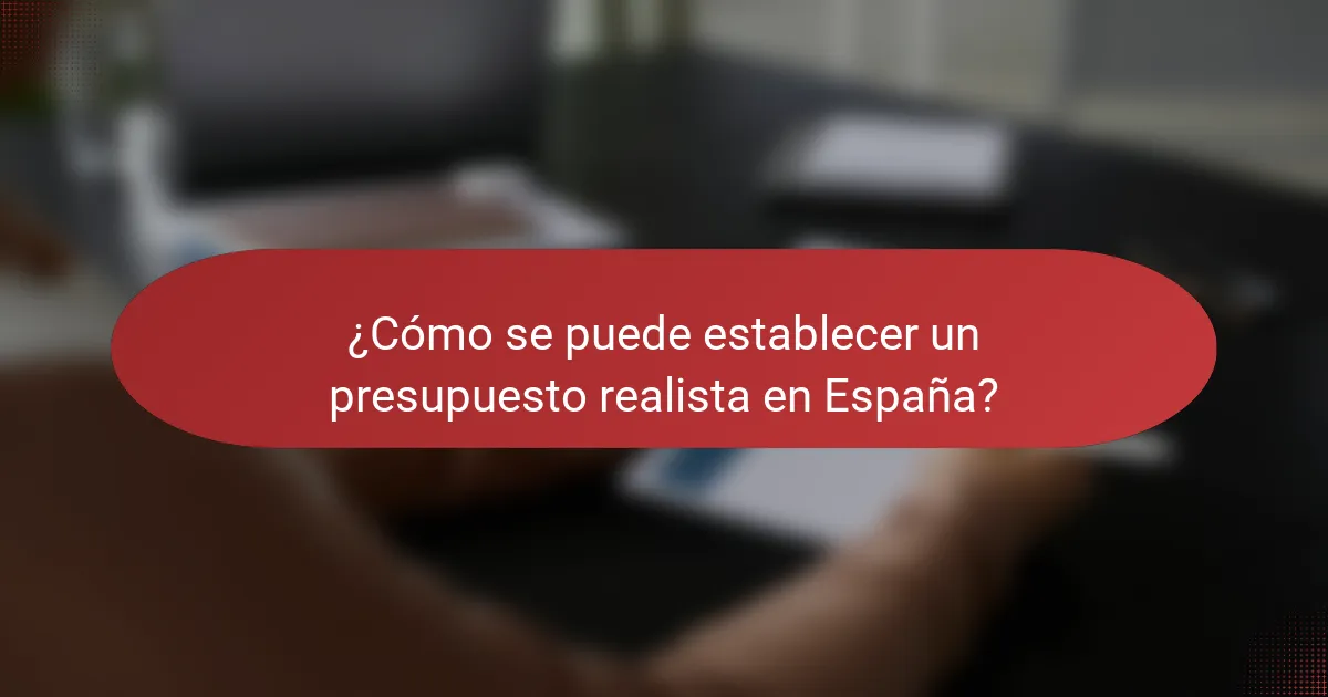 ¿Cómo se puede establecer un presupuesto realista en España?