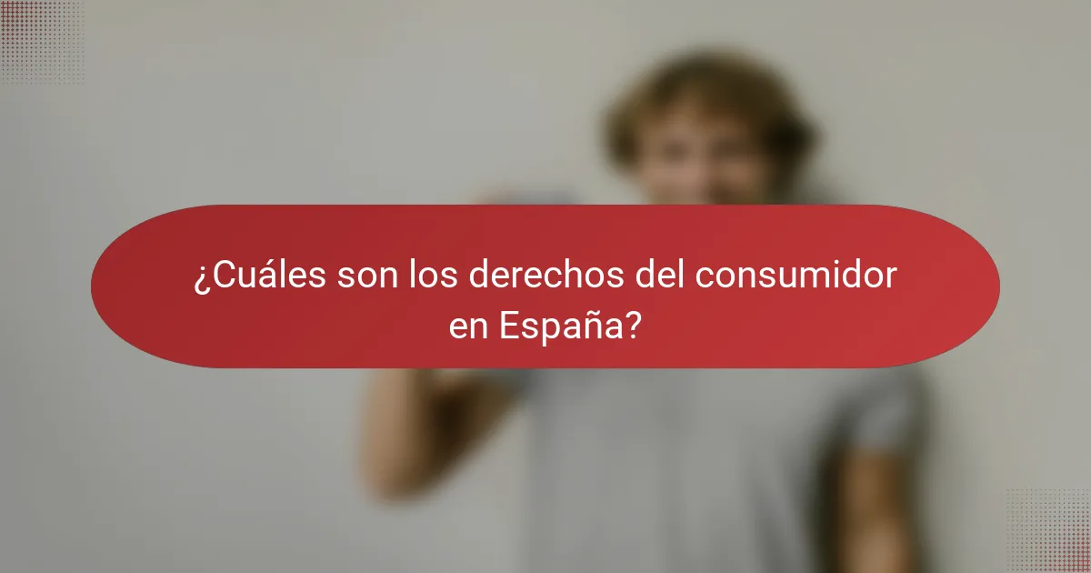 ¿Cuáles son los derechos del consumidor en España?