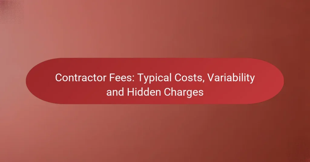 Tarifas de Contratistas: Costos Típicos, Variabilidad y Cargos Ocultos