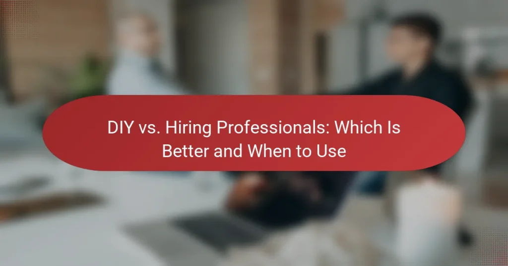 DIY vs. Contratar Profesionales: Cuál Es Mejor y Cuándo Usar