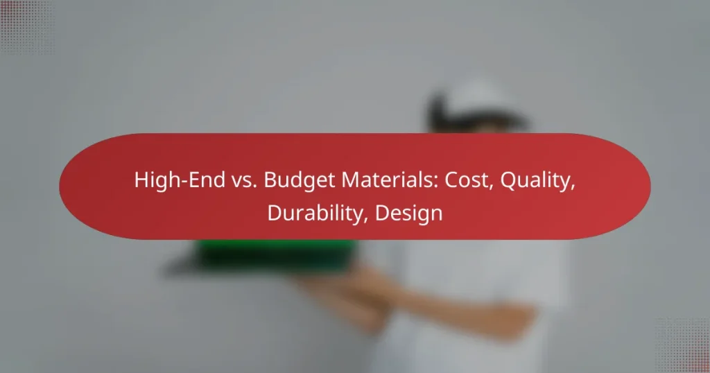 Materiales de Alta Gama vs. Económicos: Costo, Calidad, Durabilidad, Diseño