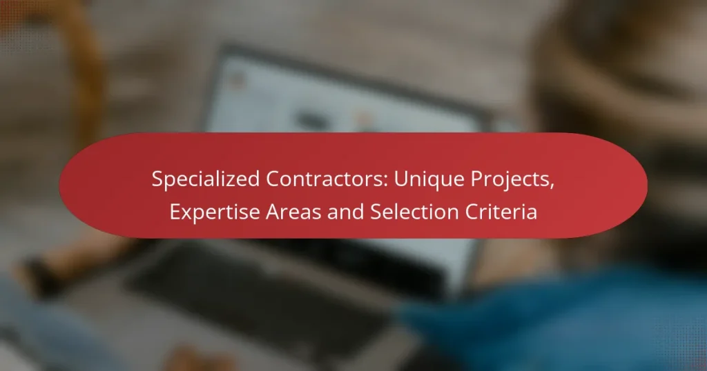 Contratistas Especializados: Proyectos Únicos, Áreas de Especialización y Criterios de Selección